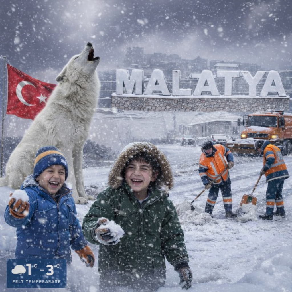 ALTAYLAR’DAN GELEN SOĞUK MALATYA’DA: LAPA LAPA KAR, ÇİFT TARAFLI MESAİ!