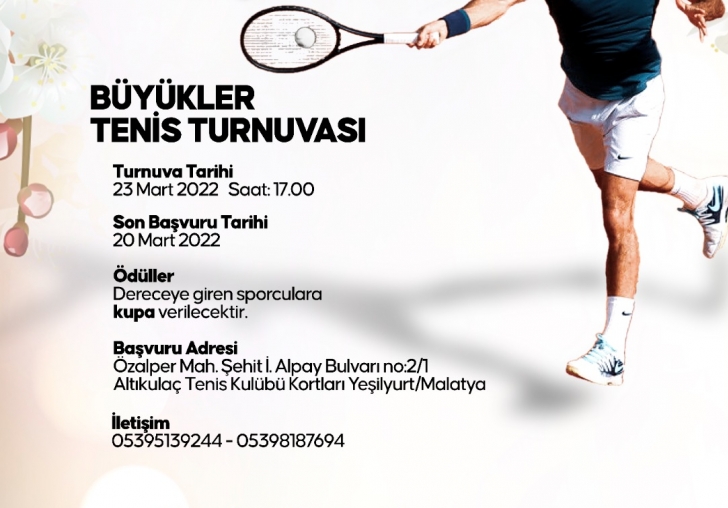 BÜYÜKLER TENİS TURNUVASI YAPILACAK