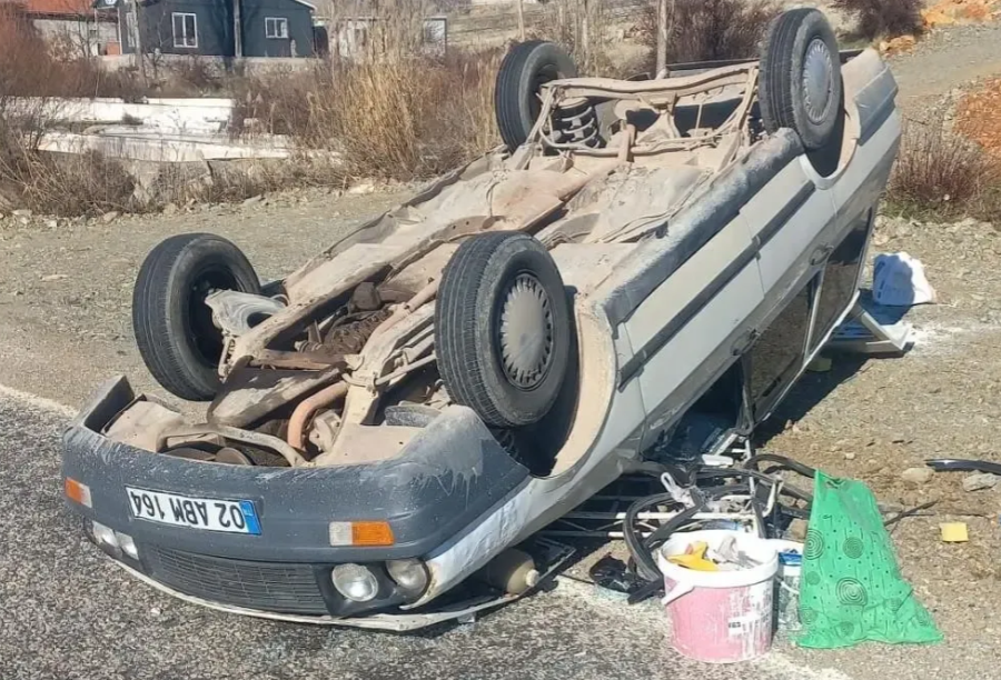 Doğanşehir’de Korkutan Kaza: Otomobil Takla Attı!