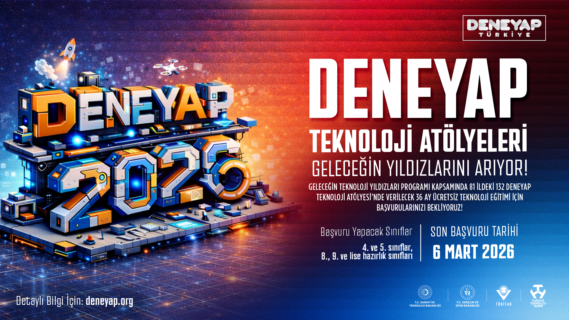 Geleceğin Teknoloji Yıldızları Aranıyor: DENEYAP 2026 Başvuruları Başladı!