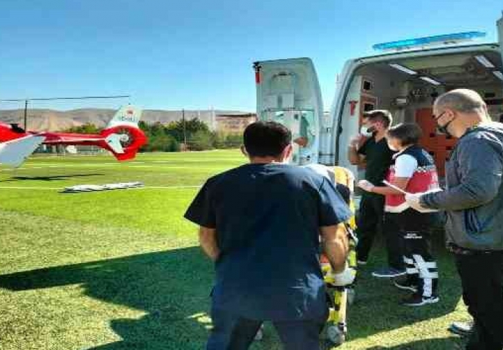 İmdadına Ambulans Helikopter Yetişti