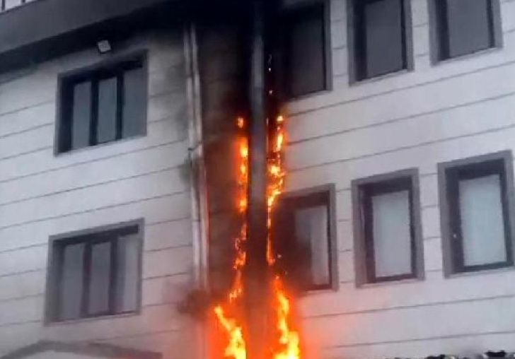 Kız öğrenci yurdunda yangın paniği