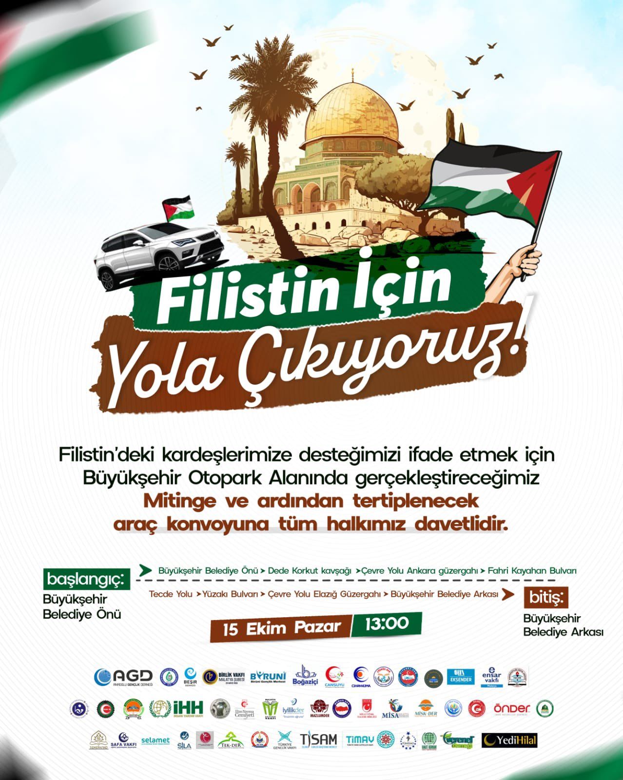 Malatya’da Filistin’e Destek Mitingi