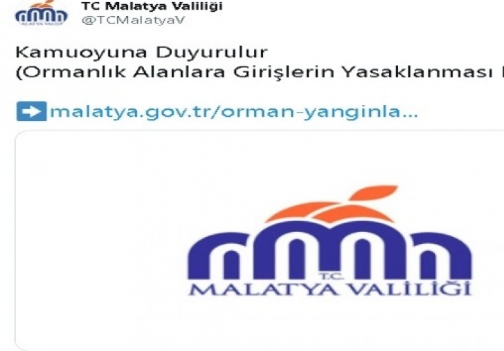 Malatya'da ormanlara girişler yasaklandı