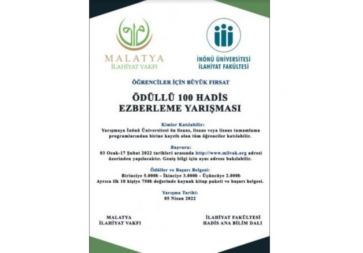 Ödüllü hadis ezberleme yarışması  