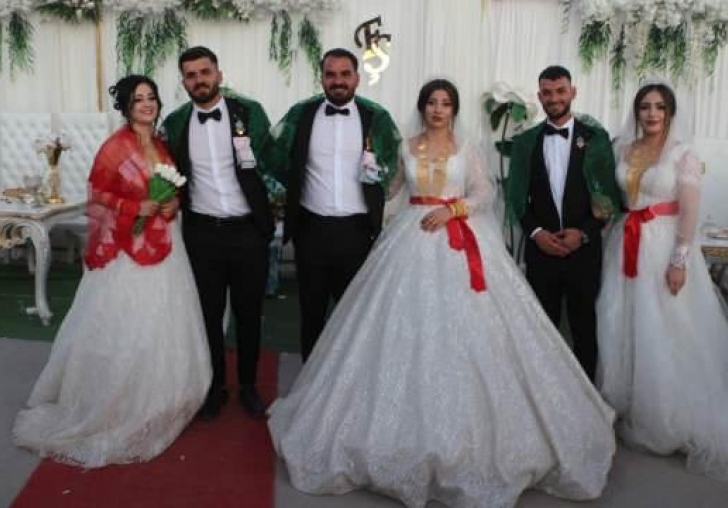 Şırnak'ta 3 kardeş tek düğünde evlendi