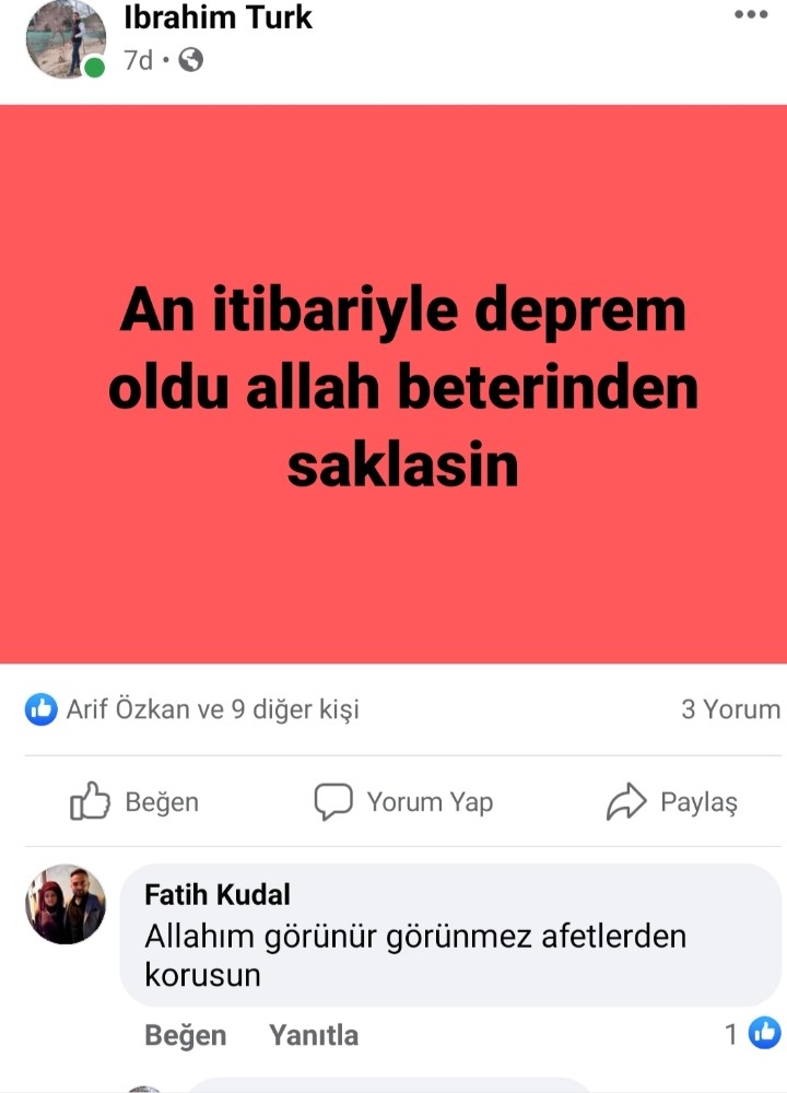 Şuhut´ta 3.0 şiddetinde deprem korkuttu
