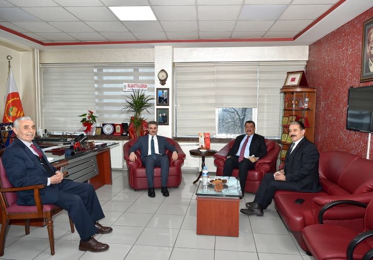 Vali Baruş ve Başkan Gürkandan Şevket Keskine Hayırlı olsun ziyareti