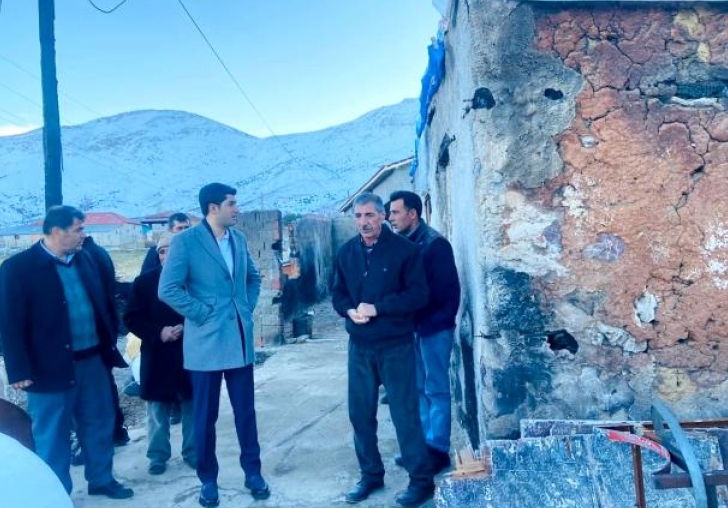 Yangında zarar gören ailenin ihtiyaçları karşılanacak