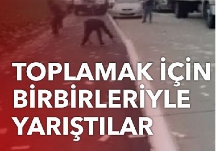 Zırhlı araçtan dolarlar yola saçıldı, trafik kilitlendi!
